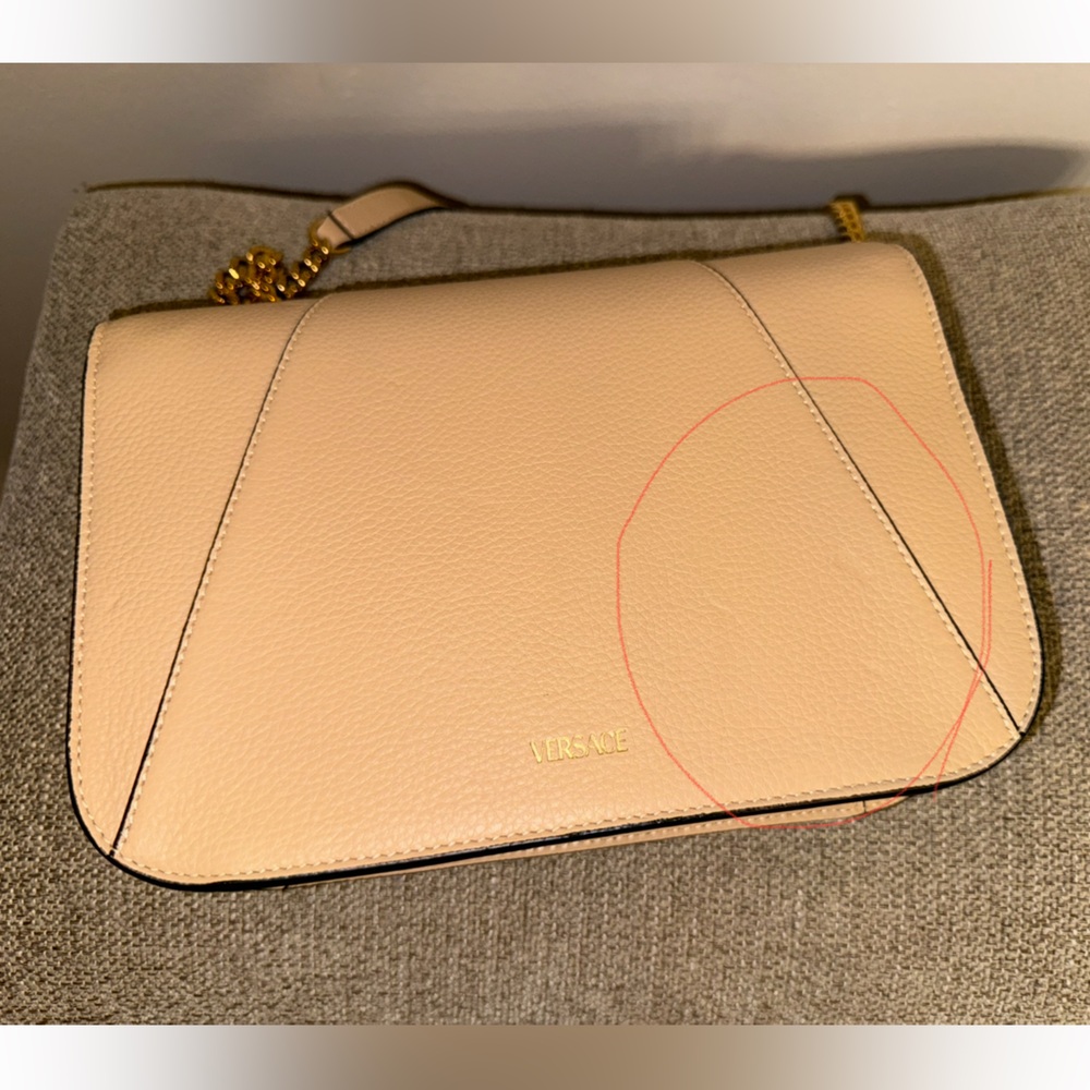 Versace Nude Calf Leather Crossbody Bag - Picture 10 of 13